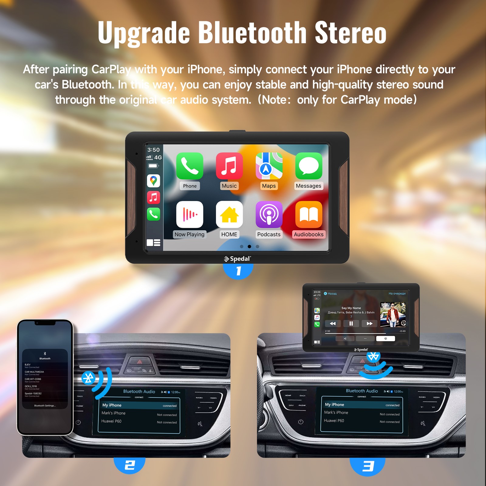 CL787 - 7 Inch Car Stereo Wireless Apple CarPlay Android Auto